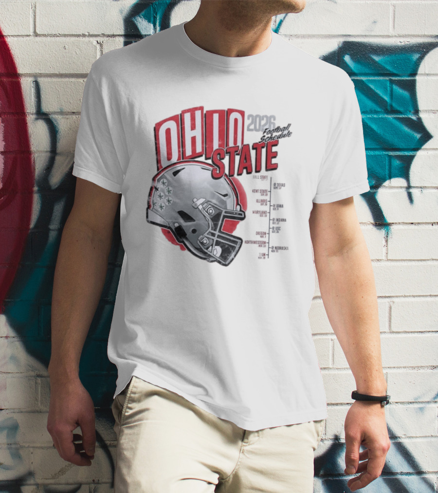 Ohio State Buckeyes 2026 Football Schedule Helmet T-Shirt