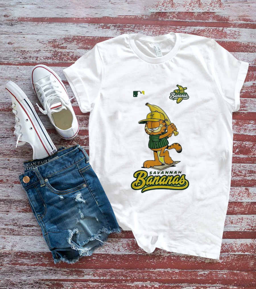 Savannah Bananas Cartoon Orange Cat Baseball MLB T-Shirt