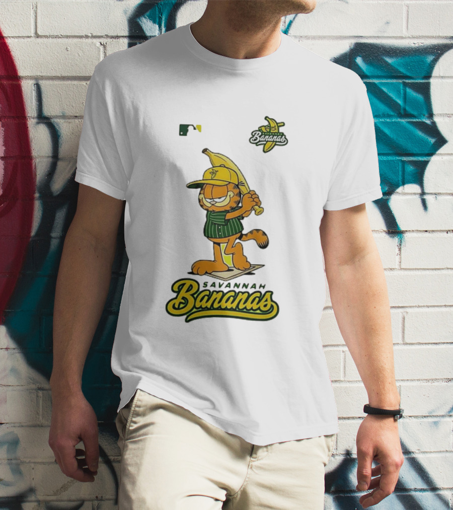 Savannah Bananas Cartoon Orange Cat Baseball MLB T-Shirt