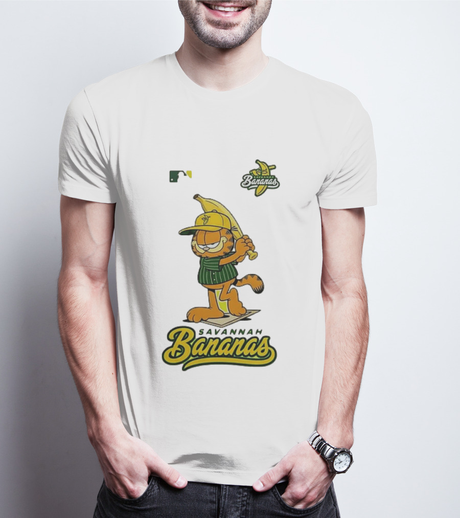 Savannah Bananas Cartoon Orange Cat Baseball MLB T-Shirt