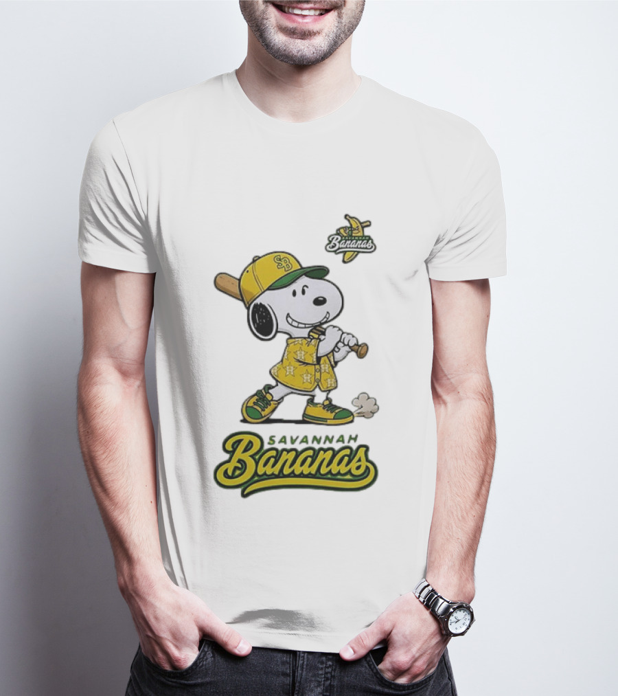 Snoopy Savannah Bananas Peanuts Baseball Collaboration T-Shirt