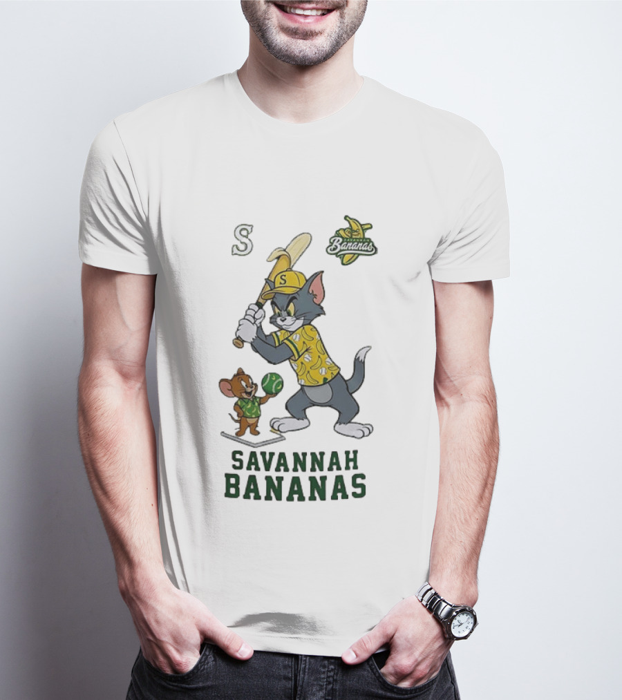 Tom And Jerry Savannah Bananas Baseball Fan T-Shirt
