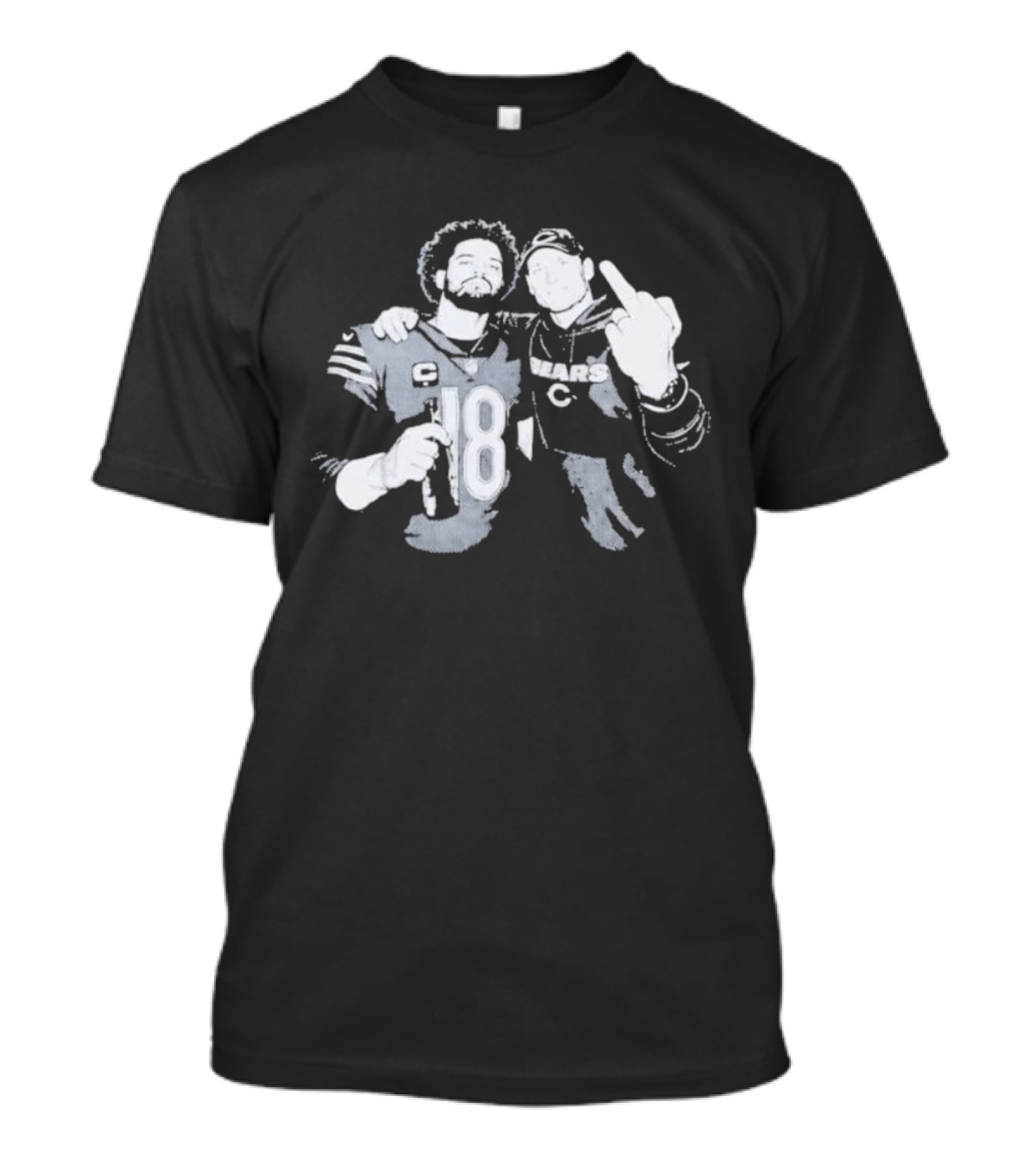 Bears Caleb Williams Ben Johnson Middle Finger Gesture T-Shirt