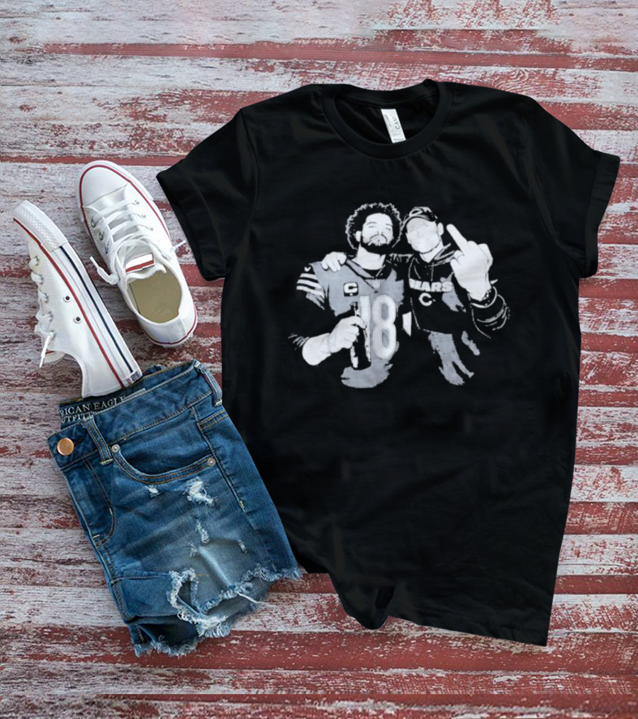 Bears Caleb Williams Ben Johnson Middle Finger Gesture T-Shirt
