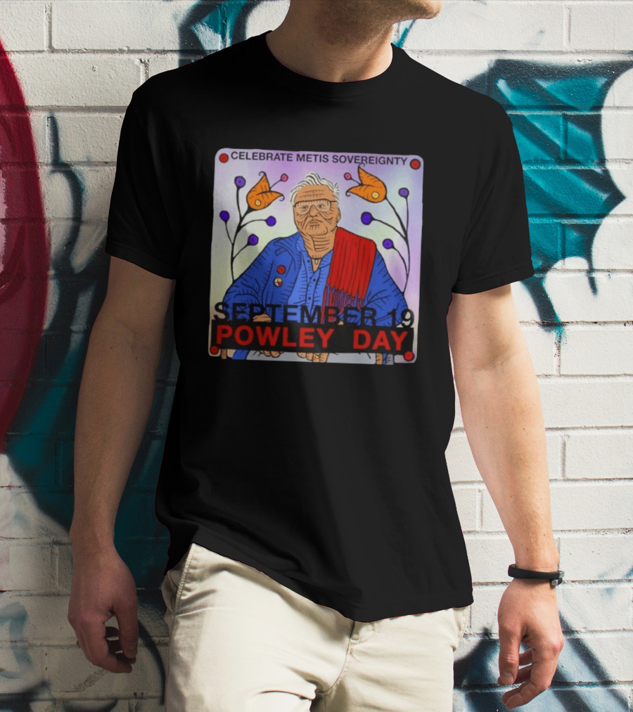 Celebrate Metis Sovereignty September 19 Powley Day With Elder Illustration And Floral Accents T-Shirt