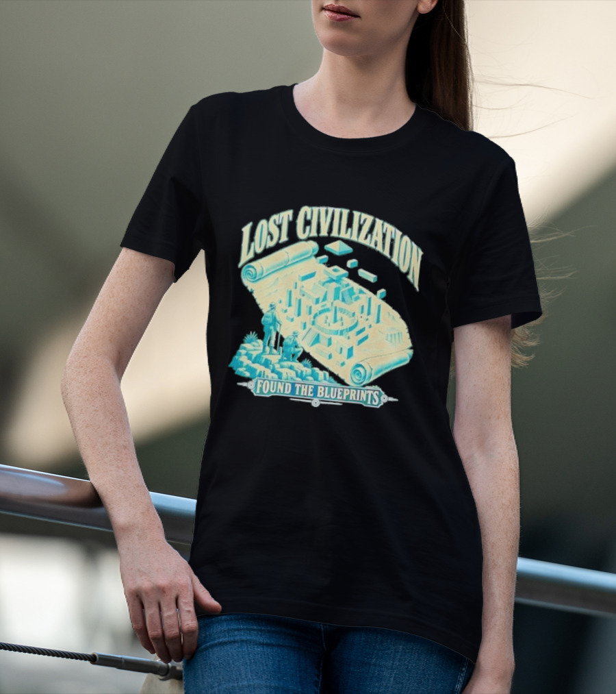 Lost Civilization Ancient Exploration Found Blueprints T-Shirt