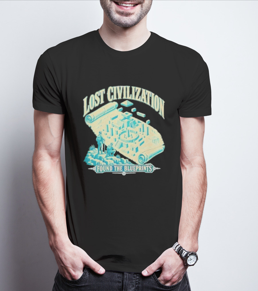 Lost Civilization Ancient Exploration Found Blueprints T-Shirt