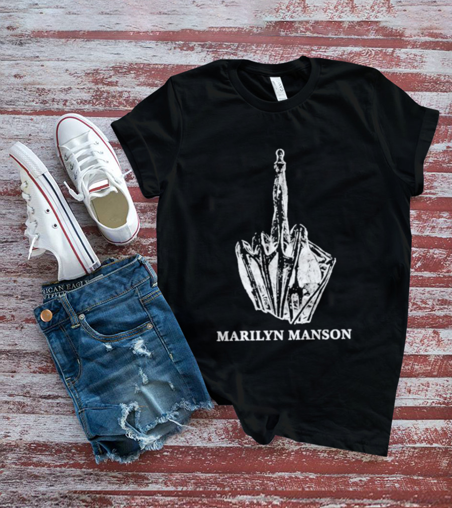 Marilyn Manson Middle Fingers Freaks On Tour 2026 With Rob Zombie T-Shirt