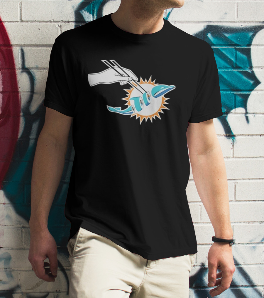 Miami Dolphins Sushi Roll Chopsticks T-Shirt