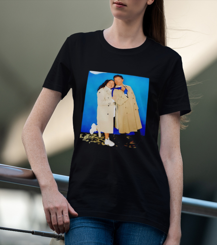 Misha Collins Castiel Supernatural Photo Trench Coat And Tie T-Shirt