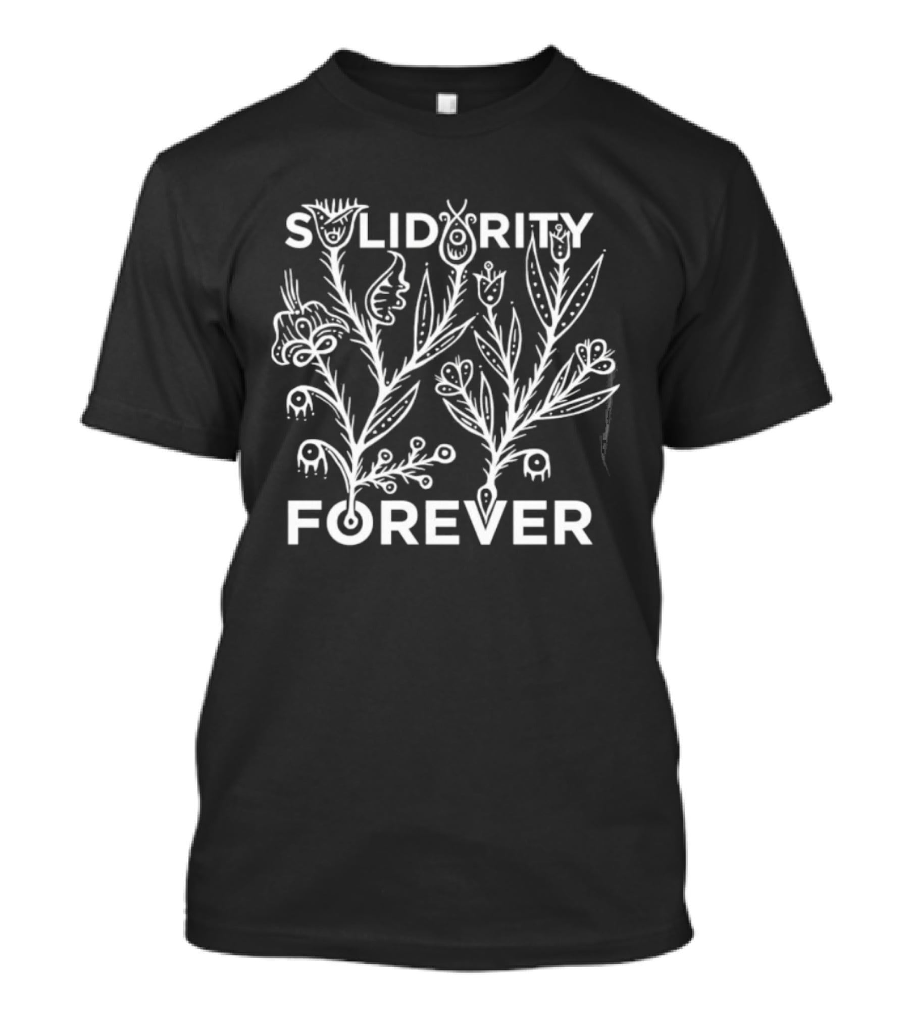 Solidarity Forever Floral Labor Union Block Print T-Shirt
