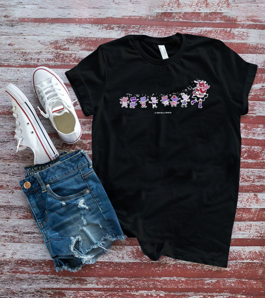 O Flautista De Hamelin Pied Piper Fairy Tale Mouse Parade T-Shirt