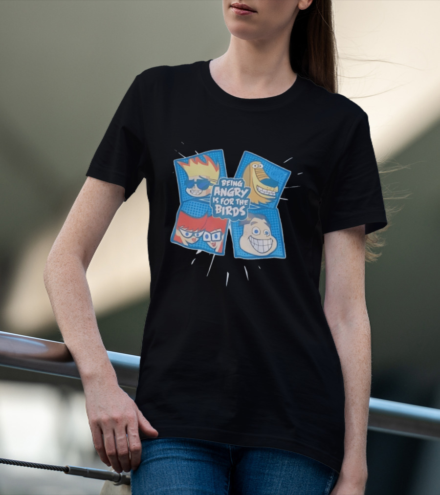Johnny Test Cartoon Characters Being Angry Is For The Birds T-Shirt