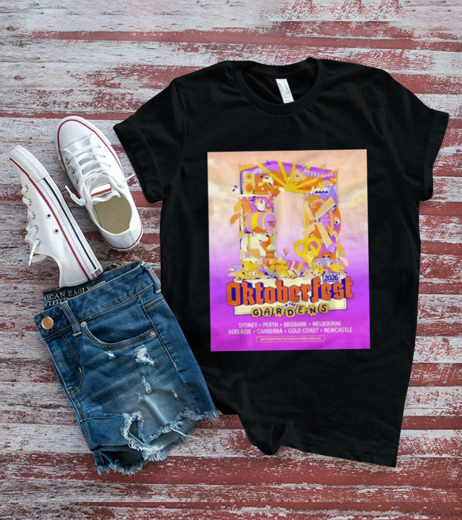 Oktoberfest In The Gardens 2026 Australian Tour Sydney Perth Brisbane Melbourne Adelaide Canberra Gold Coast Newcastle T-Shirt