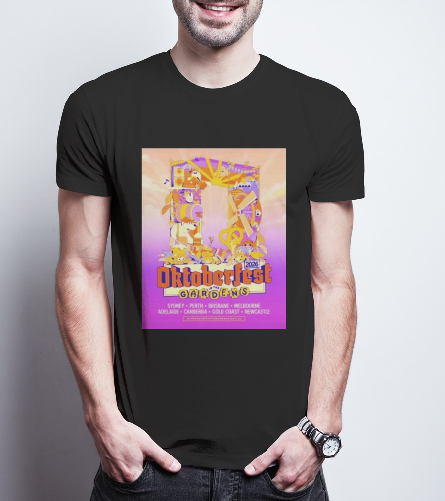 Oktoberfest In The Gardens 2026 Australian Tour Sydney Perth Brisbane Melbourne Adelaide Canberra Gold Coast Newcastle T-Shirt