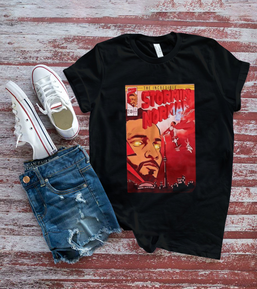 The Incredible Stormin Norman Comic Book Flying Superhero Cityscape 25 Cent Issue 24 T-Shirt