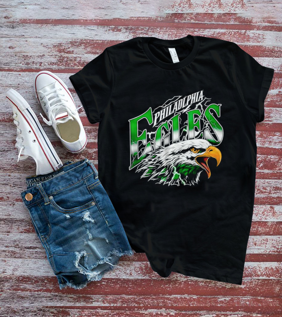 Philadelphia Eagles Lightning Eagle Green T-Shirt
