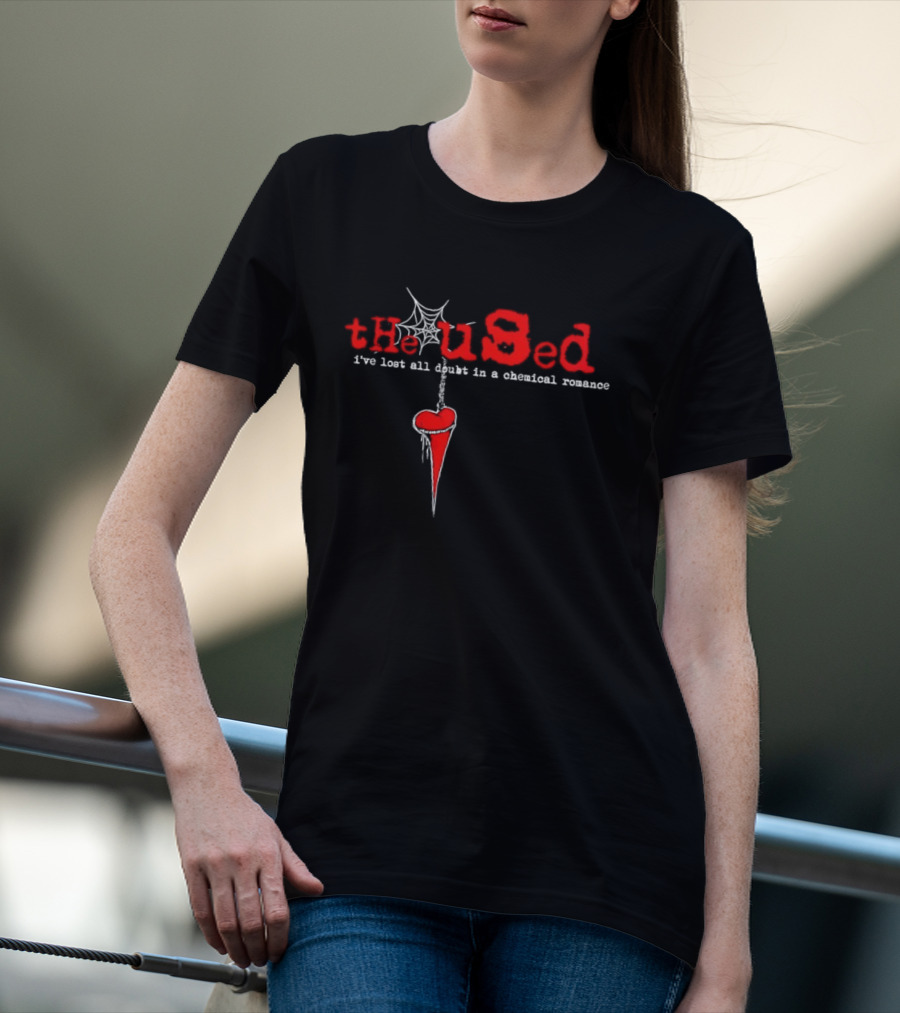 The Used I've Lost All Doubt In A Chemical Romance Heart And Spider Web T-Shirt