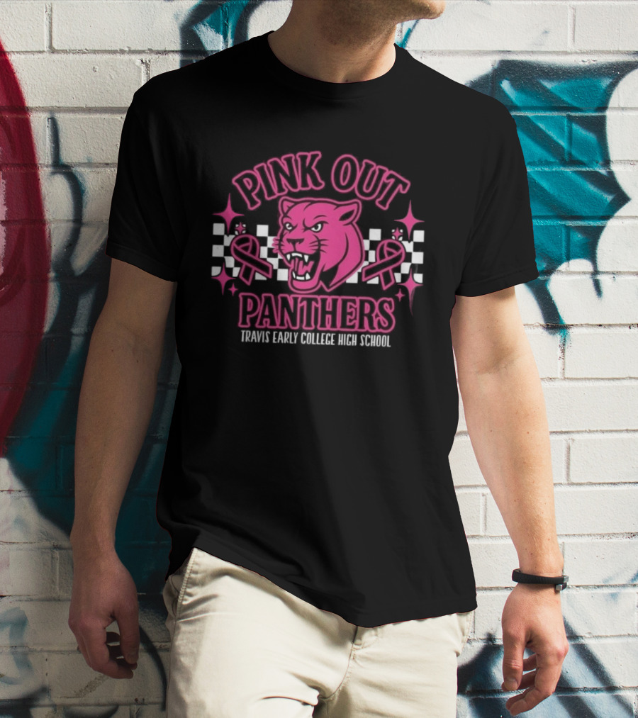 Pink Out Panthers Travis Early College High School T-Shirt