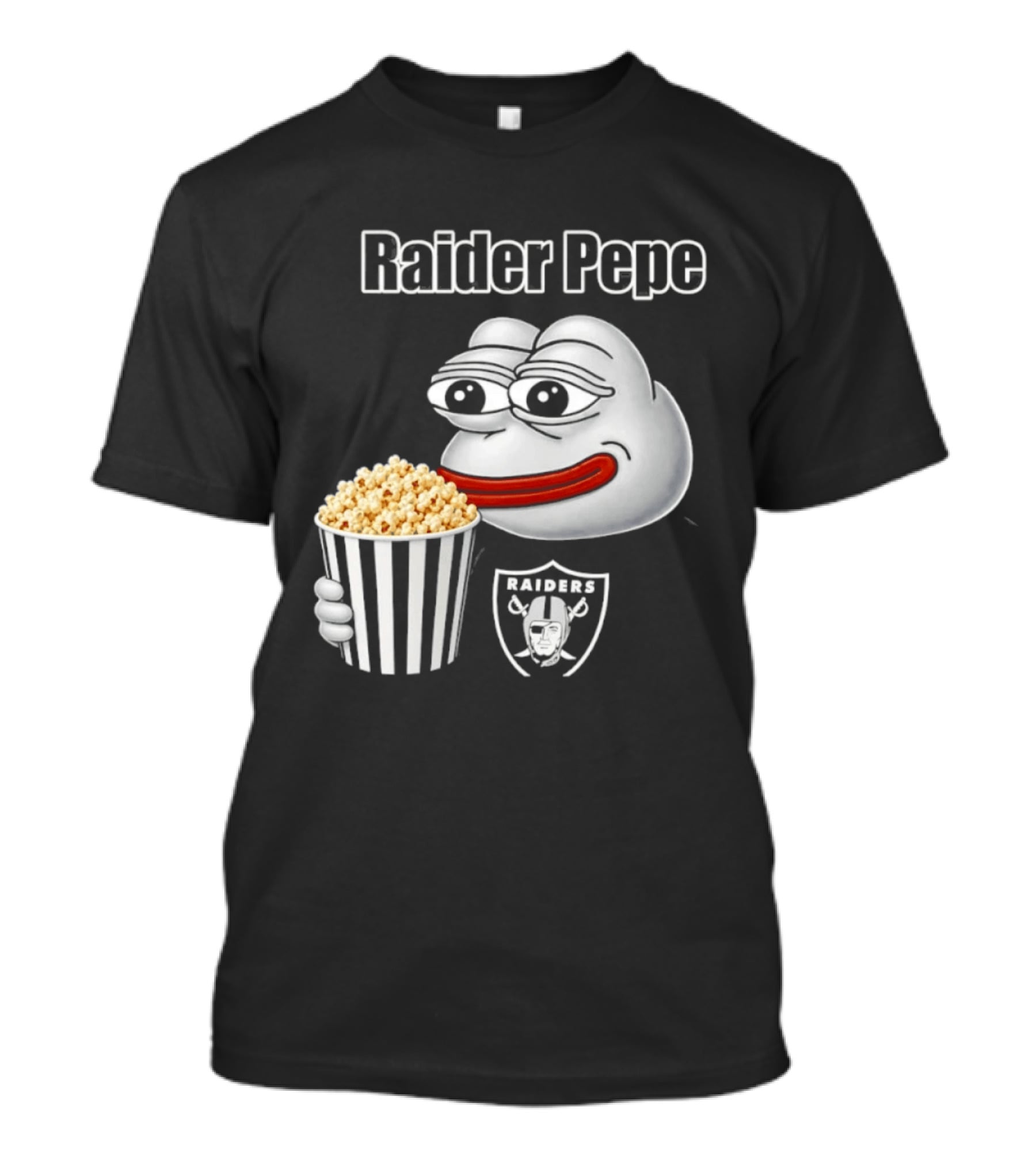 Las Vegas Raiders Raider Pepe Popcorn Meme T-Shirt