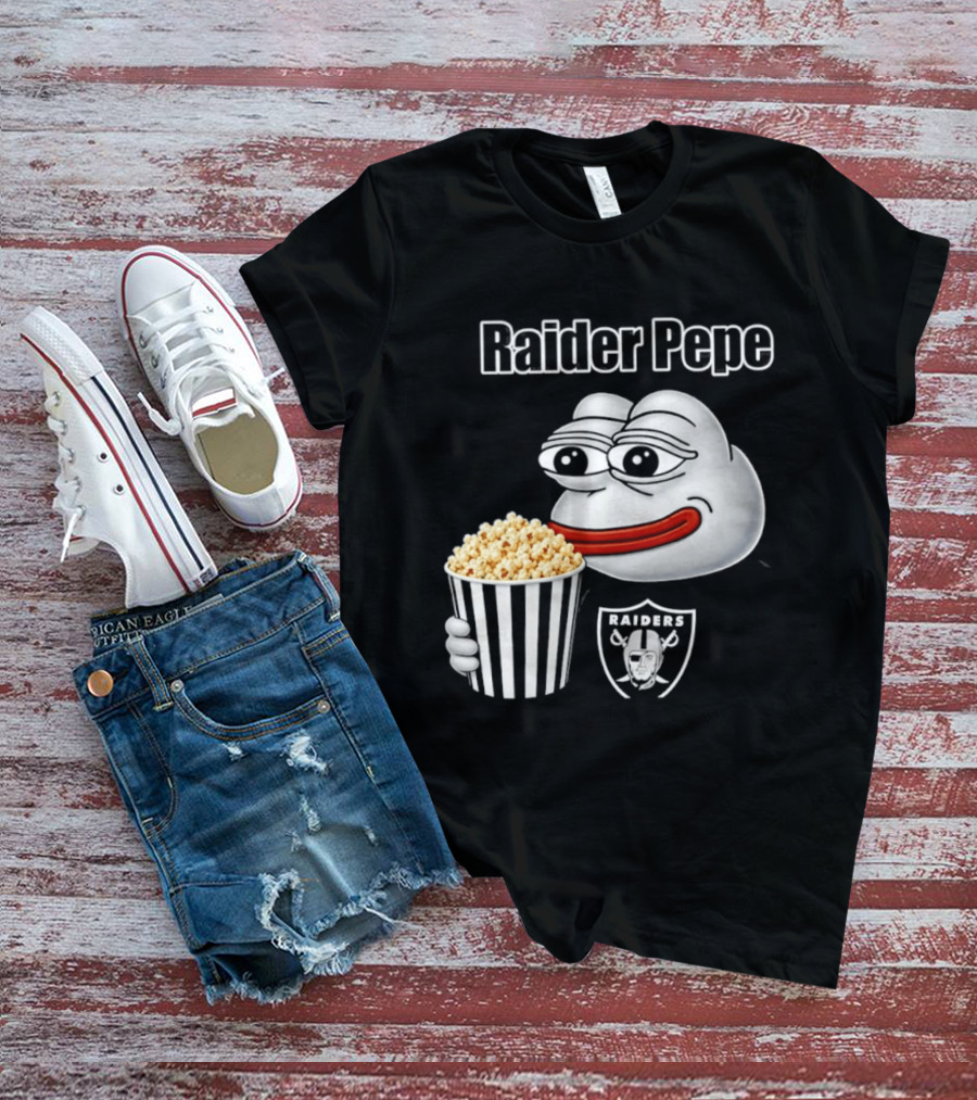 Las Vegas Raiders Raider Pepe Popcorn Meme T-Shirt