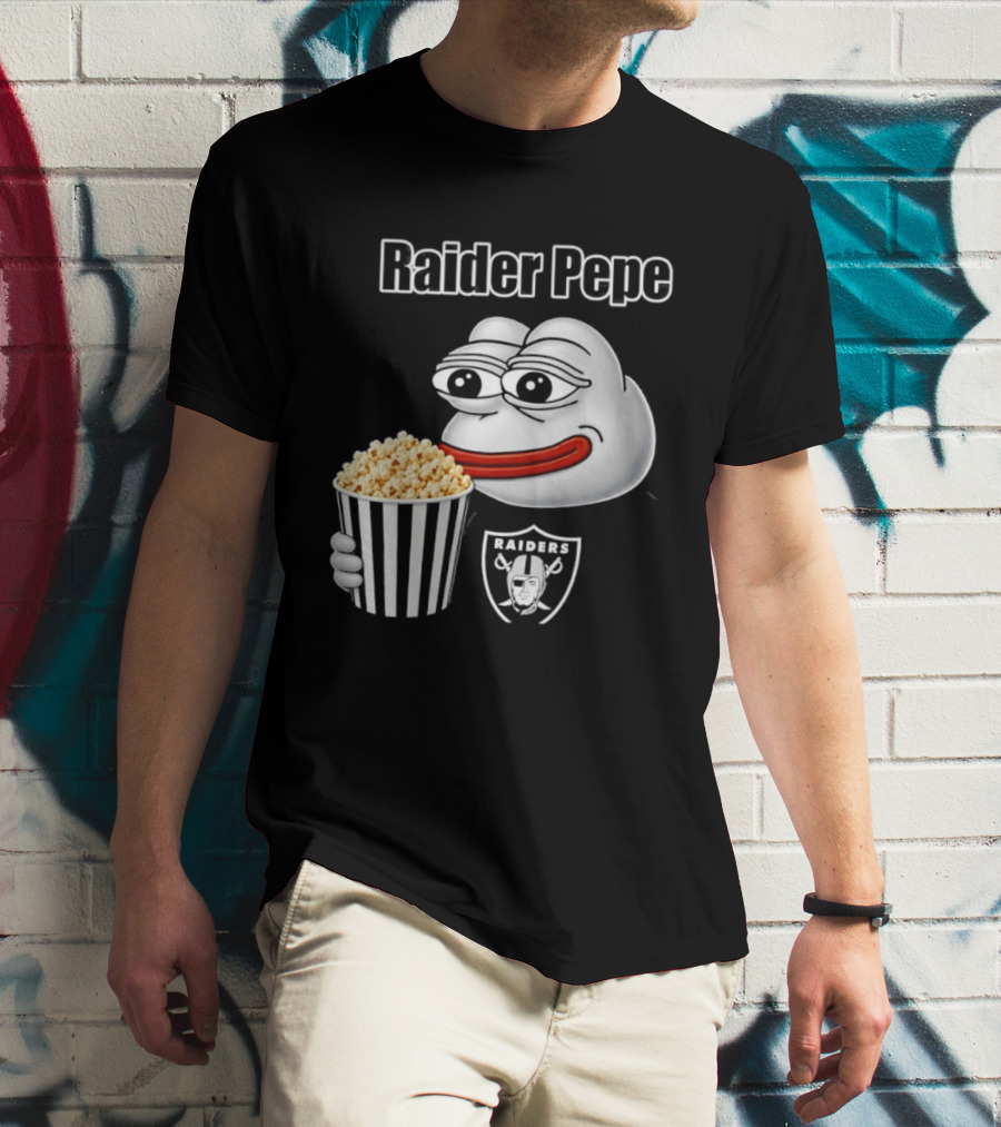 Las Vegas Raiders Raider Pepe Popcorn Meme T-Shirt
