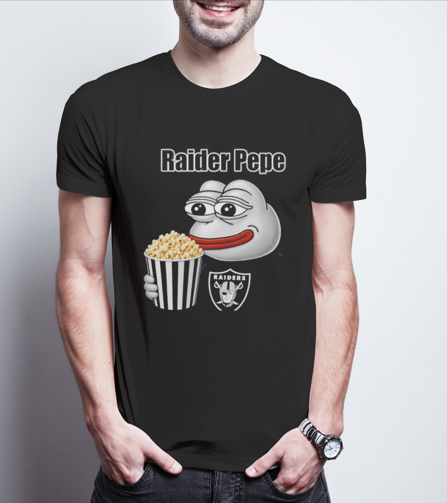 Las Vegas Raiders Raider Pepe Popcorn Meme T-Shirt