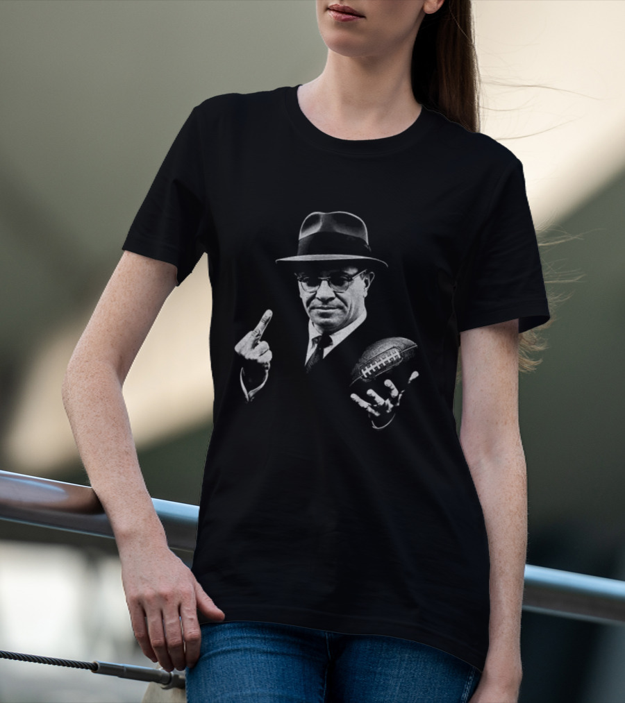 Vince Lombardi Football Gesture Iconic Middle Finger T-Shirt