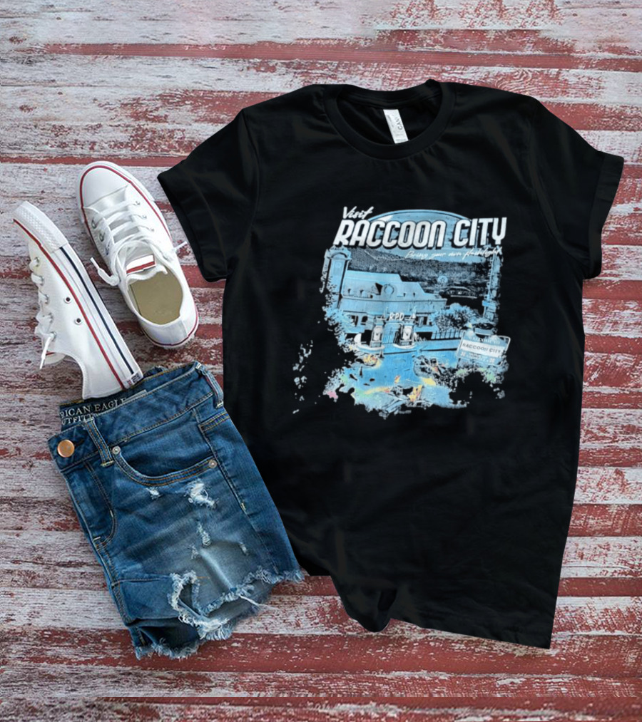 Visit Raccoon City Bring Your Own Flashlight RPD Entrance Postcard T-Shirt