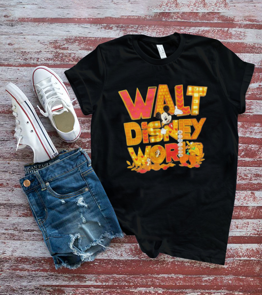 Walt Disney World Mickey Mouse Pluto Disney Characters Fall T-Shirt
