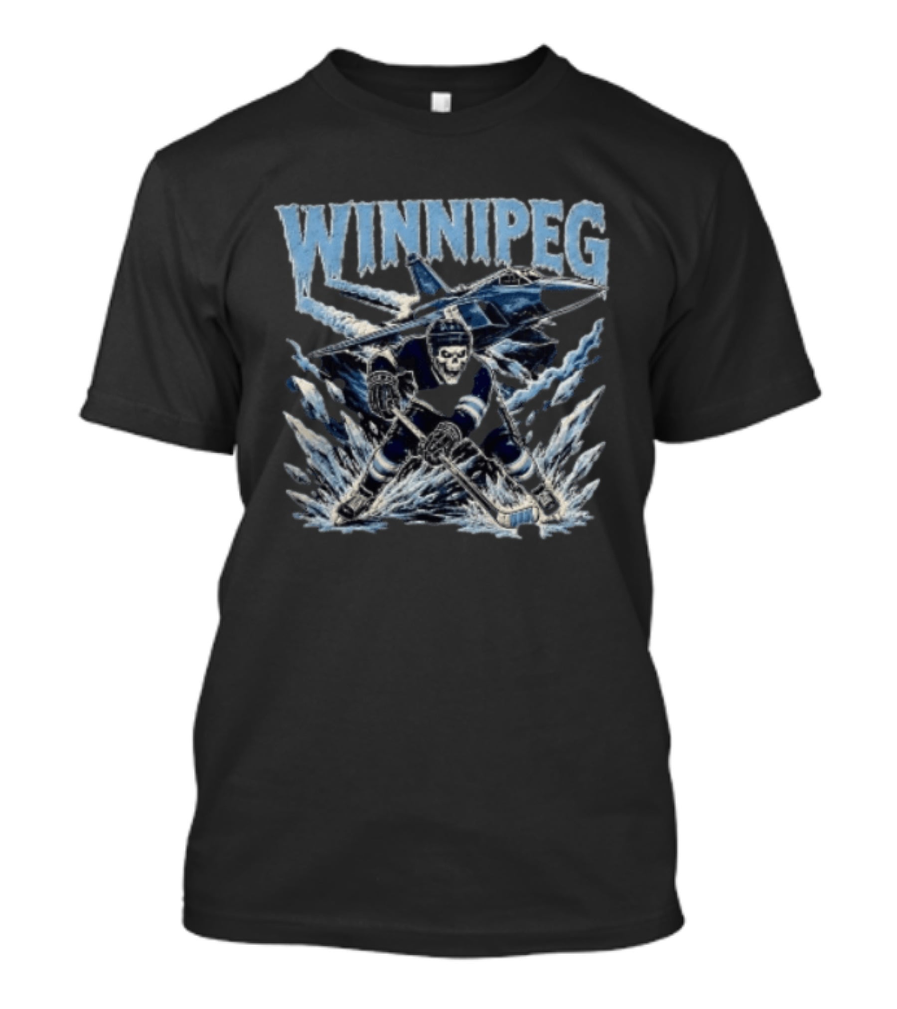 Winnipeg Jets Hockey Skeleton Player Ice Jet T-Shirt