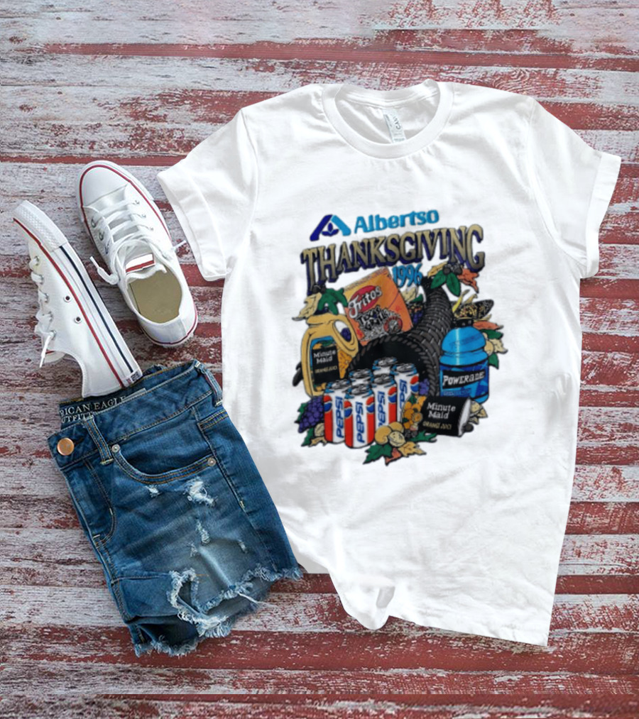 Albertsons Thanksgiving 1996 Fritos Pepsi Powerade Minute Maid Collage T-Shirt