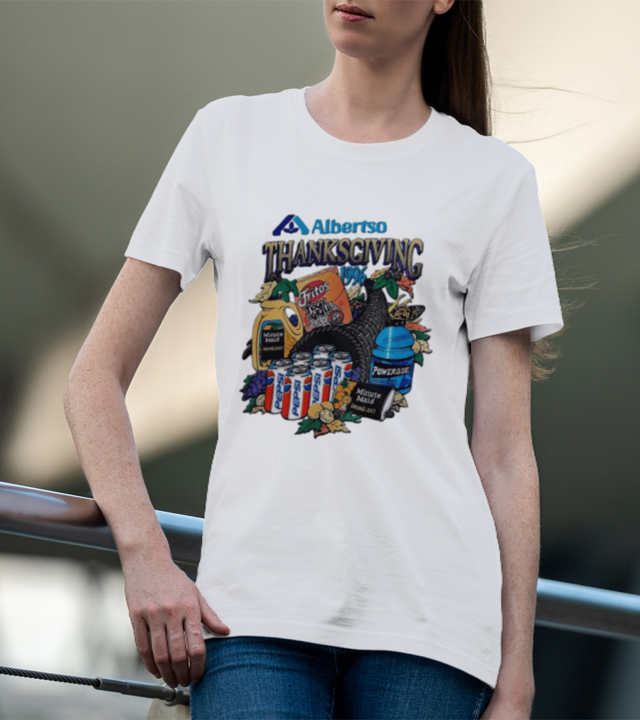 Albertsons Thanksgiving 1996 Fritos Pepsi Powerade Minute Maid Collage T-Shirt