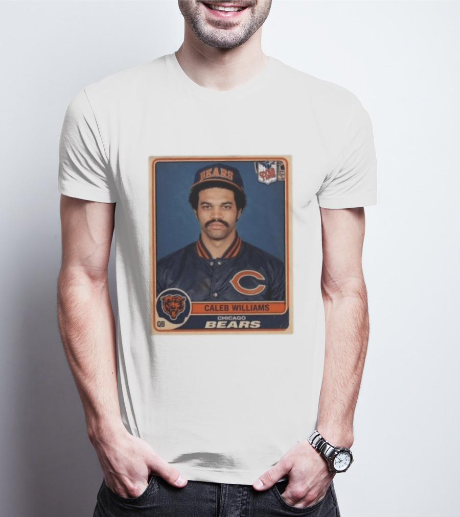 Caleb Williams Chicago Bears QB Vintage Football Card T-Shirt