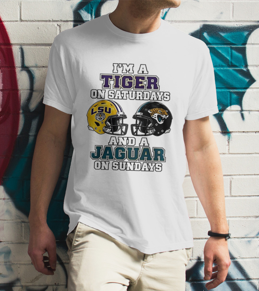 LSU Tigers Saturday Spirit Jacksonville Jaguars Sunday Fandom T-Shirt