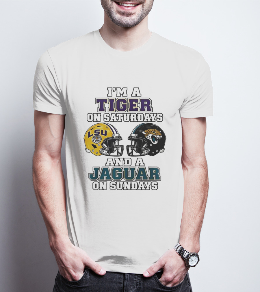LSU Tigers Saturday Spirit Jacksonville Jaguars Sunday Fandom T-Shirt