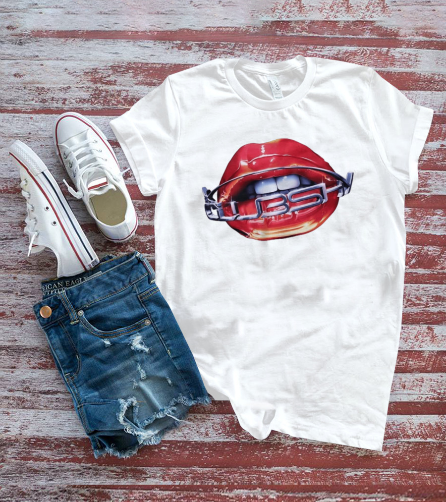Chicago Cubs Lips Y2K MLB Baseball Chrome Letters T-Shirt