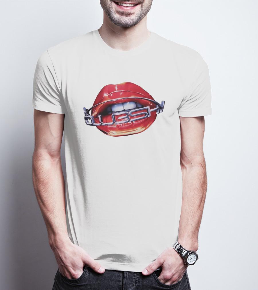 Chicago Cubs Lips Y2K MLB Baseball Chrome Letters T-Shirt