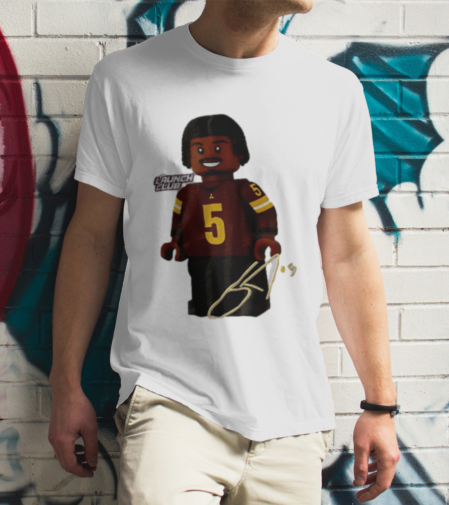 Washington Commanders Quarterback Jayden Daniels Launch Club Number 5 T-Shirt