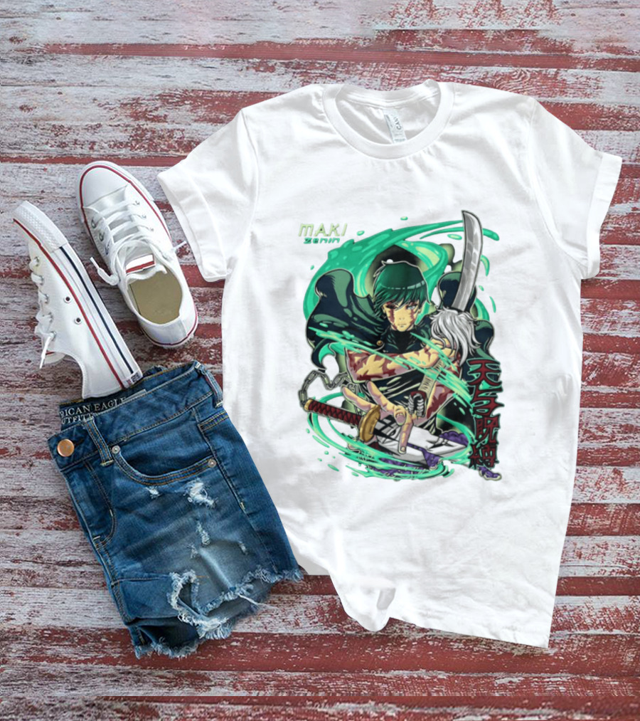 Maki Zenin Jujutsu Kaisen Anime Manga JJK Sword T-Shirt