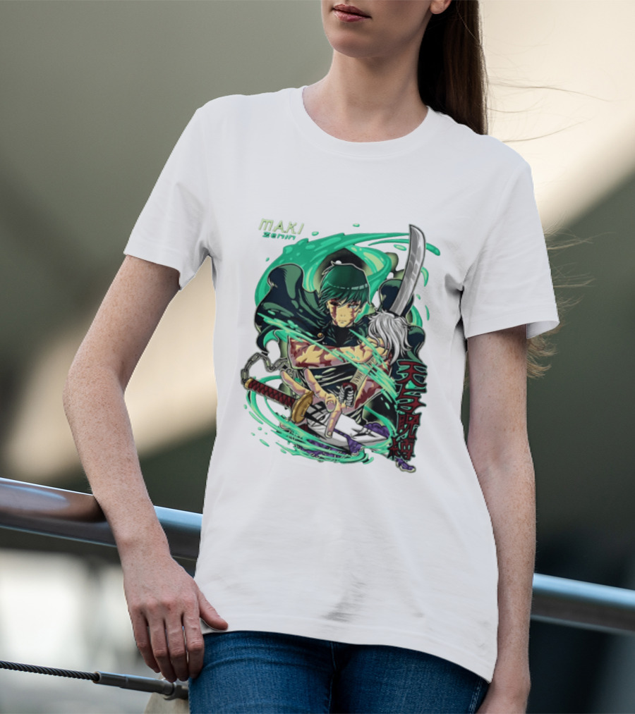 Maki Zenin Jujutsu Kaisen Anime Manga JJK Sword T-Shirt