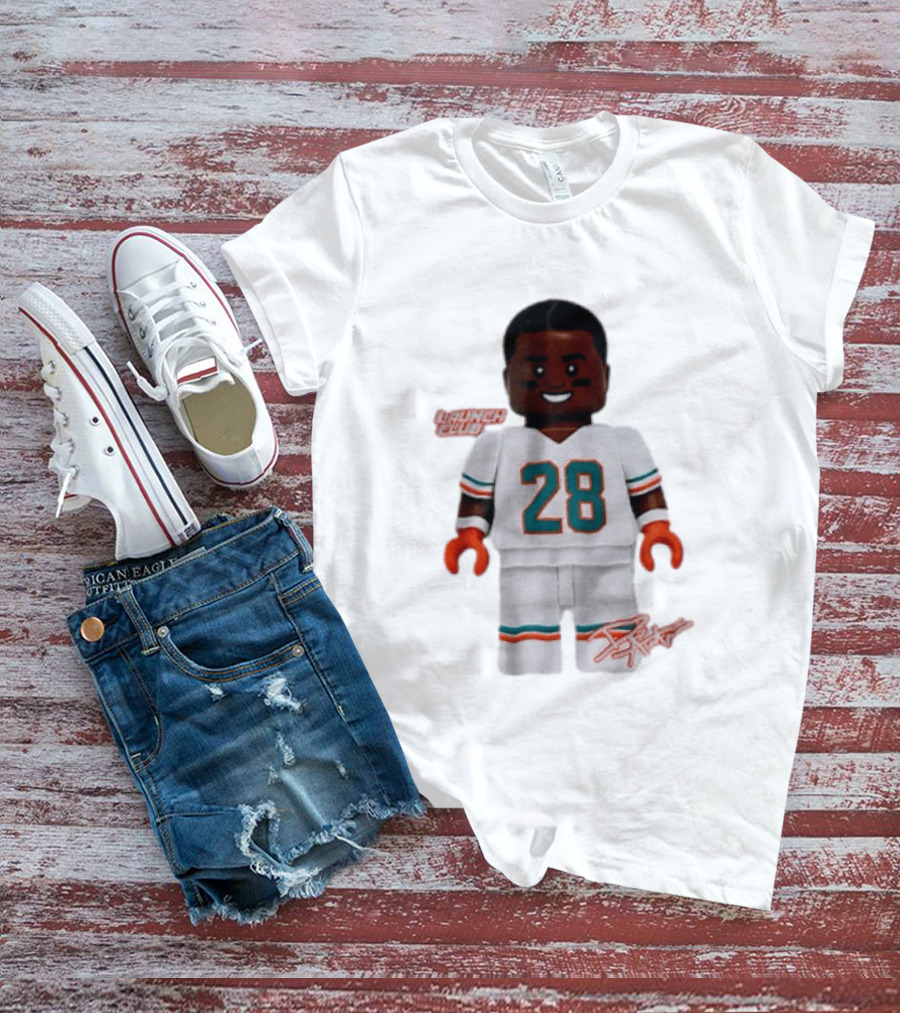 Miami Dolphins De'Von Achane 28 Launch Code Lego T-Shirt