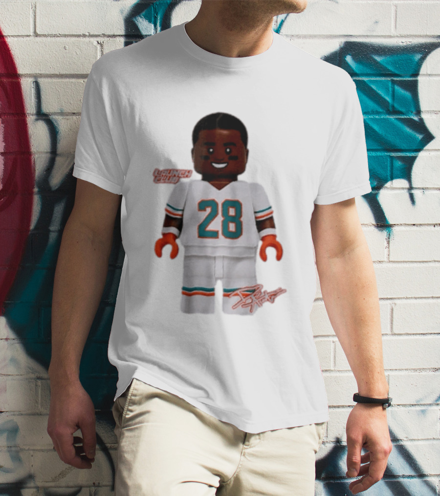 Miami Dolphins De'Von Achane 28 Launch Code Lego T-Shirt