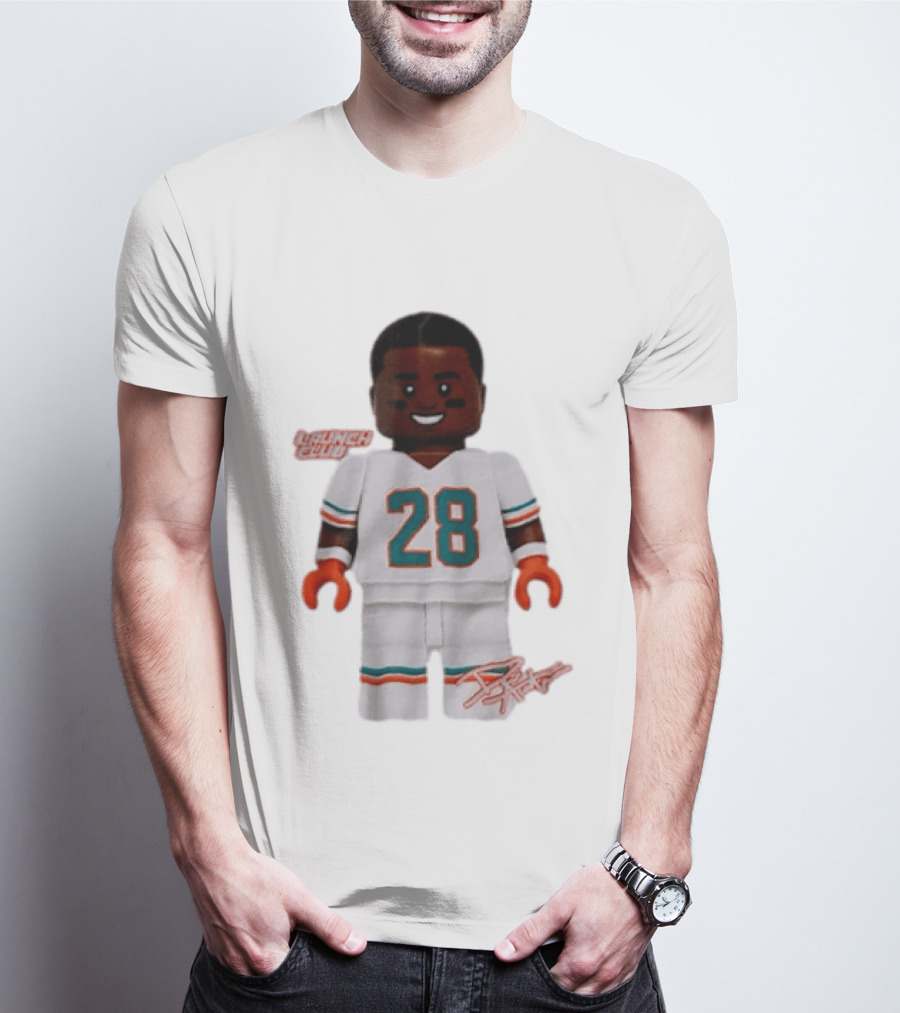 Miami Dolphins De'Von Achane 28 Launch Code Lego T-Shirt