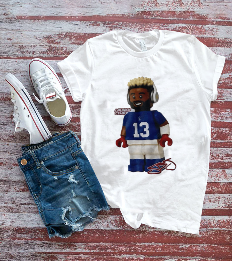 New York Giants Odell Beckham Jr. 13 Lego Figure Launch Club T-Shirt