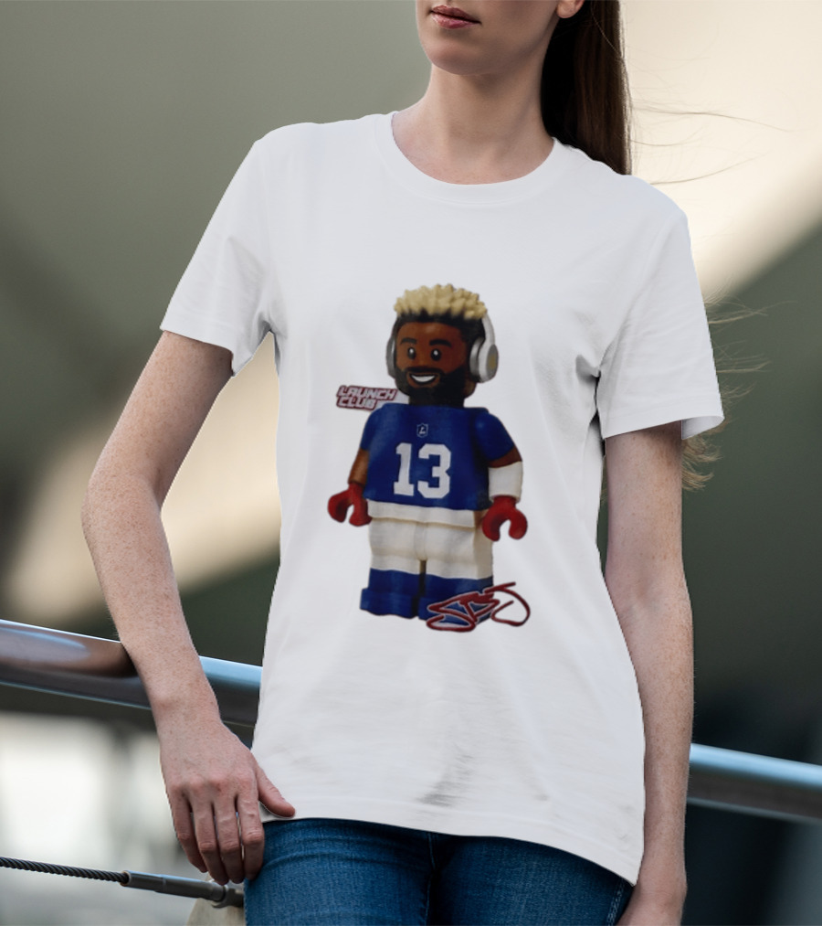 New York Giants Odell Beckham Jr. 13 Lego Figure Launch Club T-Shirt