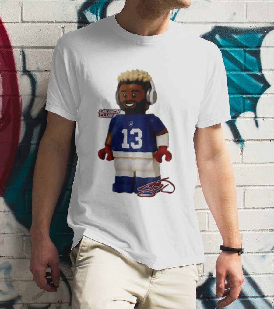 New York Giants Odell Beckham Jr. 13 Lego Figure Launch Club T-Shirt