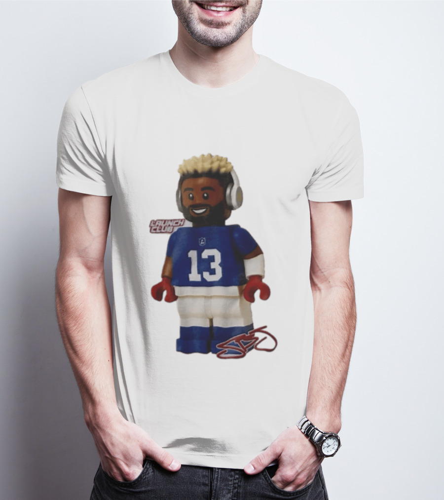 New York Giants Odell Beckham Jr. 13 Lego Figure Launch Club T-Shirt