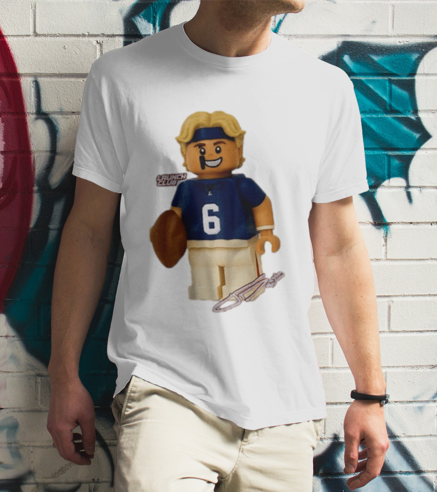 New York Giants Quarterback Jaxson Dart Lego Launch Club 6 Football Cartoon T-Shirt