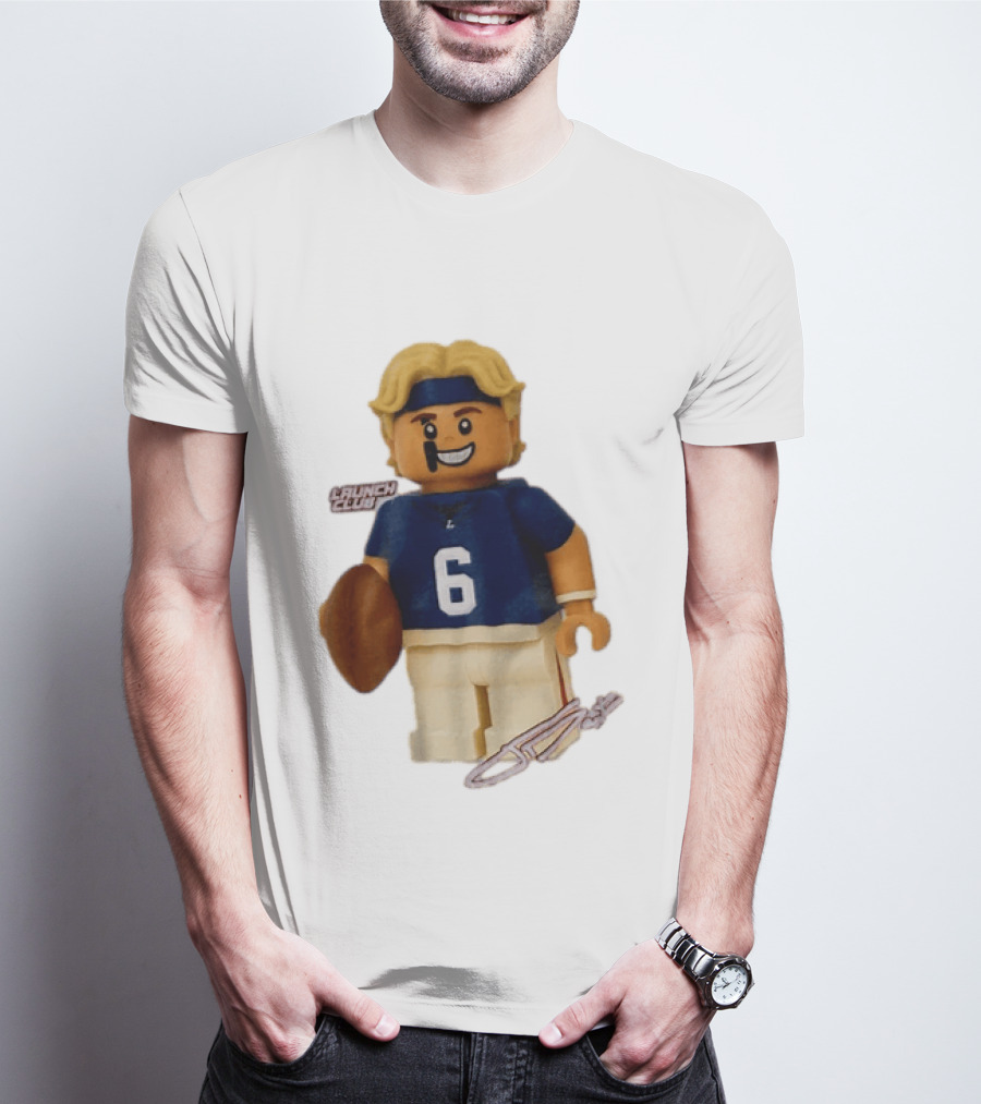 New York Giants Quarterback Jaxson Dart Lego Launch Club 6 Football Cartoon T-Shirt